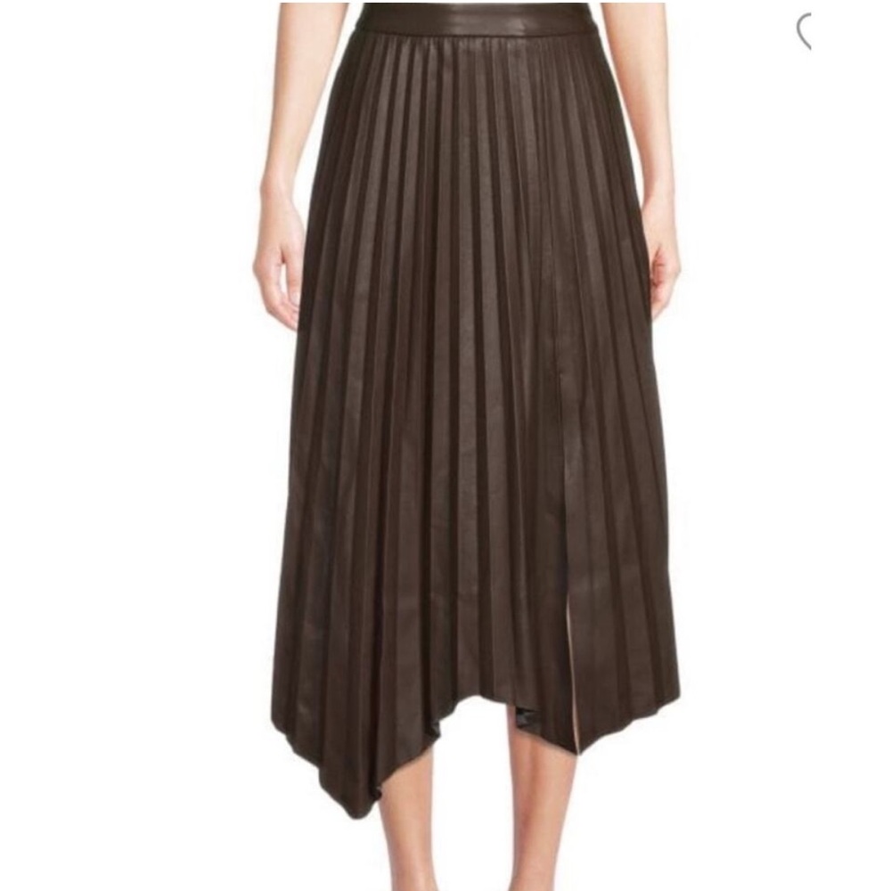 Faux Leather Pleated Skirt. 

A timeless faux leather skirt by Elie Tahari
